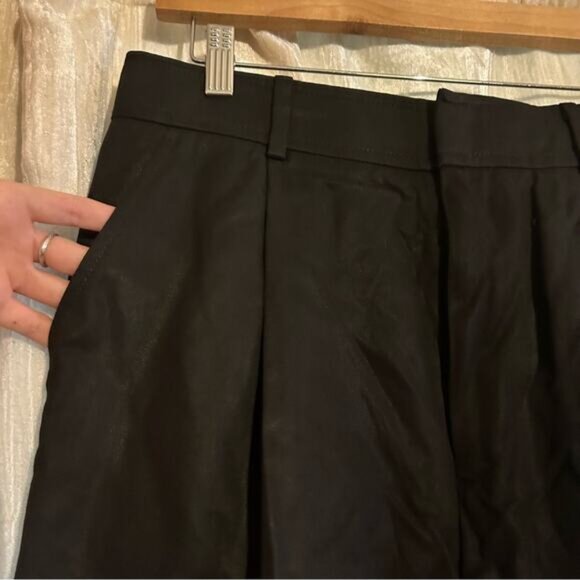 Everlane The Tencel Way-High Taper Pant Black Pleated Trousers MSRP $108 NWT 12 - Picture 3 of 8